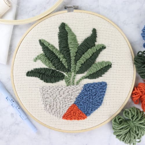 potted plant punch needle