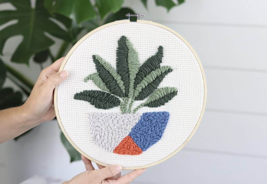 potted plant punch needle