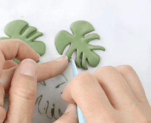 monstera leaf earrings