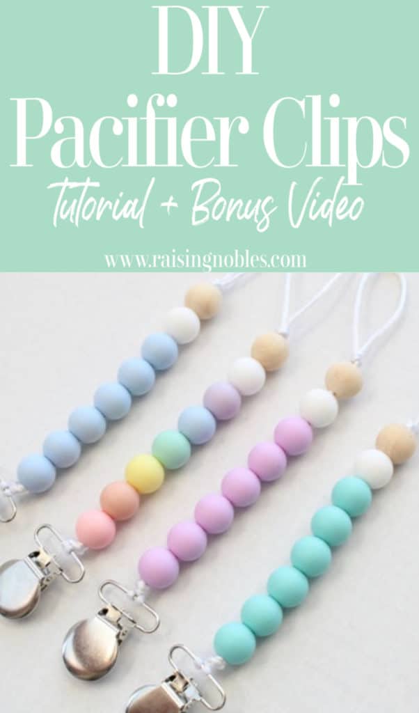 diy pacifier clips on tan table
