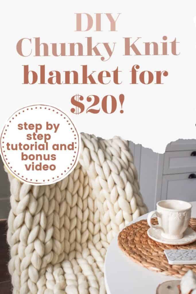 chunky knit blanket laying over chair