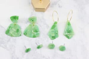 faux jade stone polymer clay earrings