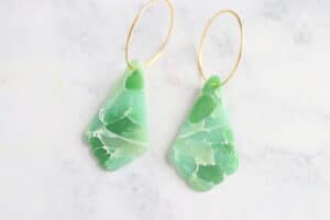 faux jade stone polymer clay earrings