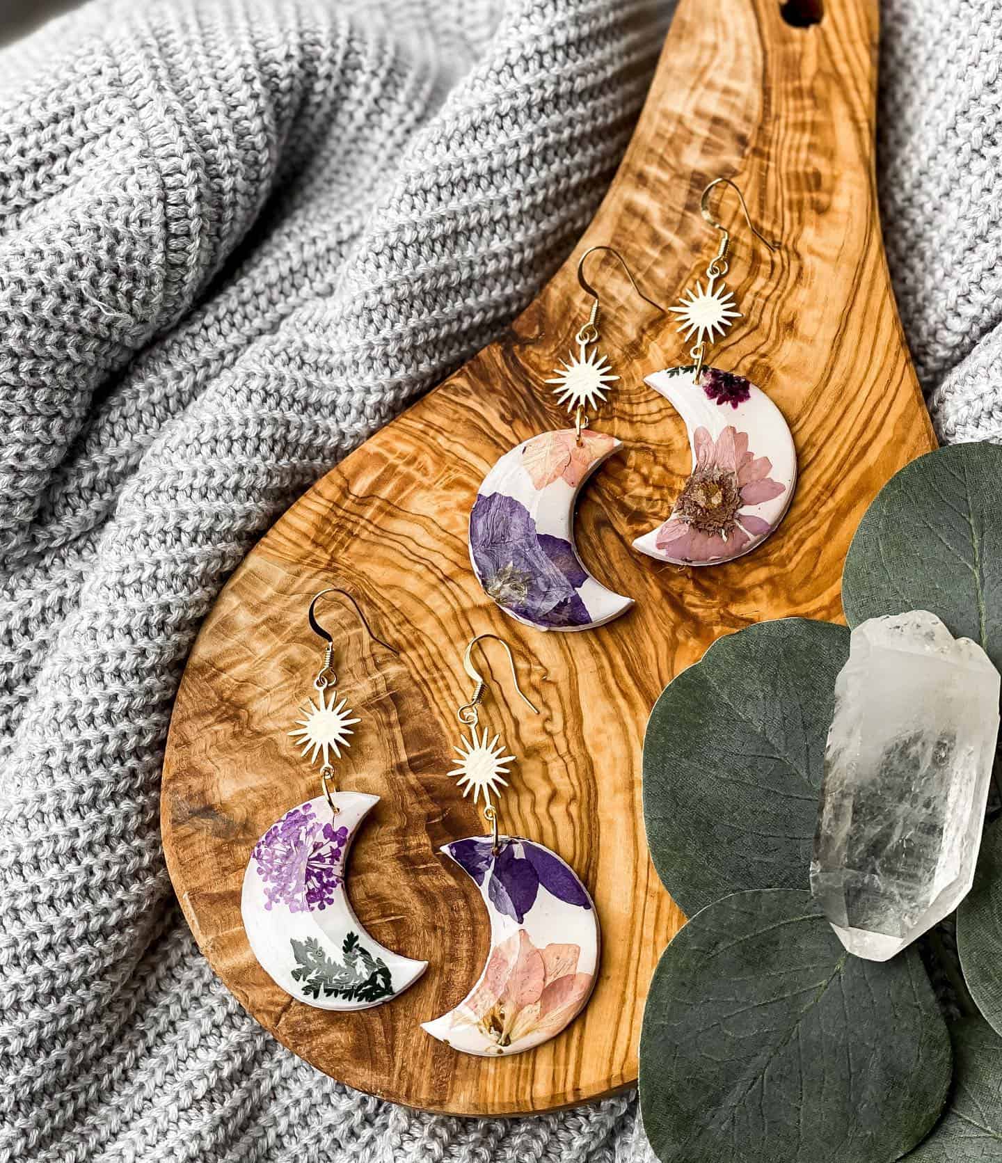 Dried Flowers on Polymer Clay Raising Nobles